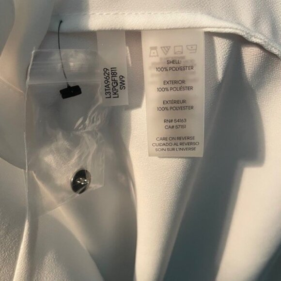 Karl Lagerfeld Paris Women's Epaulette Button up Shirt - Soft White - Picture 9 of 11